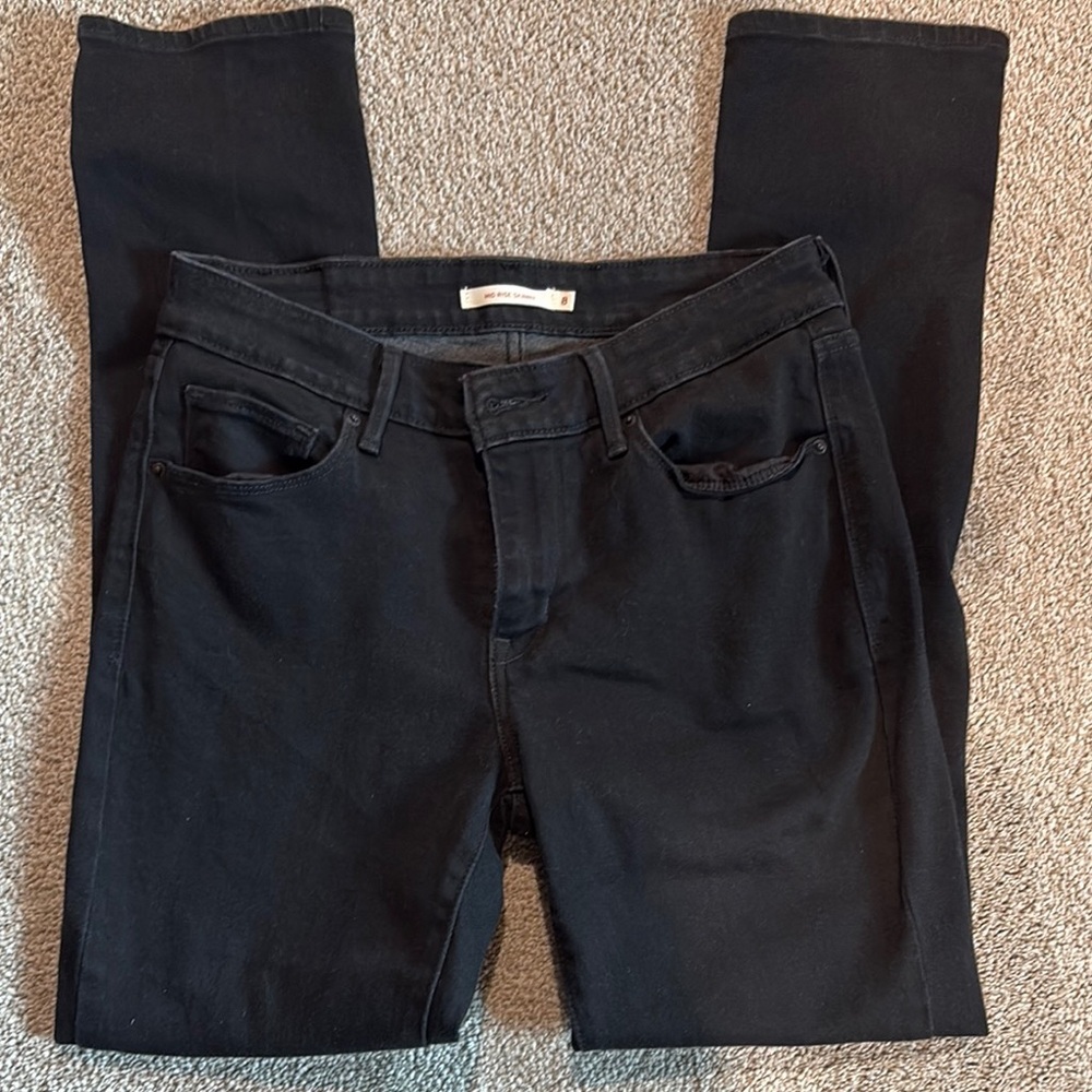 Levi’s mid rise skinny true black stretch Women's Black Jeans 8